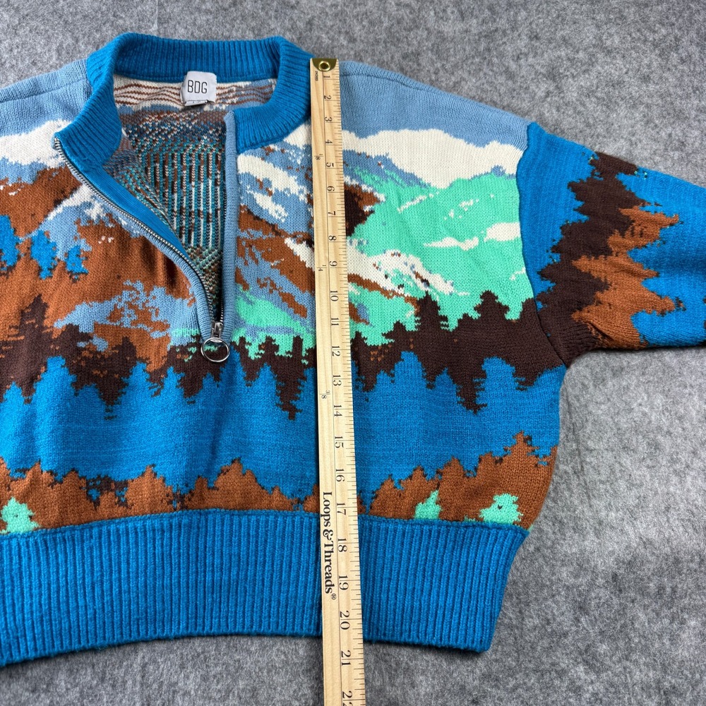 Urban Outfitters BDG Jesse Half-Zip Mountain Graphic Half-Zip Sweater, Large - Picture 5 of 12